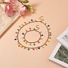 Glass Braided Flower Charm Bracelet & Necklace SJEW-JS01273-2