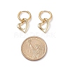 2 Pairs 2 Colors Brass Heart Dangle Hoop Earrings EJEW-JE05066-5