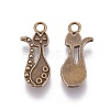 Tibetan Style Alloy Kitten Pendant Settings for Enamel LS-PALLOY-A15359-AB-NF-2