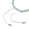 Adjustable Natural Amazonite & Glass Braided Bead Bracelet BJEW-JB10137-07-4