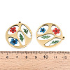 304 Stainless Steel Epoxy Resin Pendants STAS-T072-22-4