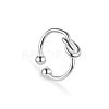 SHEGRACE Adjuestable Simple Elegant 925 Sterling Silver Cuff Rings JR37A-2