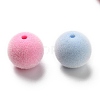 Flocky Acrylic Beads OACR-T005-27-14mm-3