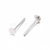 925 Sterling Silver Flat Pad  Stud Earring Findings STER-K167-045B-S-2