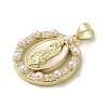 Brass Pave Shell Pendants KK-I708-16H-G-2