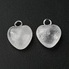Natural Quartz Crystal Heart Charms G-G998-B01-3