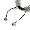 10mm Round Natural Labradorite Braided Bead Bracelets BJEW-C067-01C-14-4