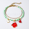 Christmas Glass Multi-Strand Bracelets LS0515-4-1