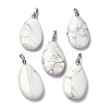 Natural Howlite Pendants G-D084-01P-B16-1