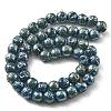 Electroplated Natural Lava Rock Beads Strands G-A251-E01-01E-1