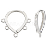 2 Pairs 925 Sterling Silver Hoop Earring Findings STER-BBC0007-15-1