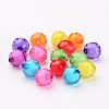 Mixed Color Transparent Acrylic  Faceted Round Beads X-TACR-S086-12mm-M-2