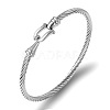 Unisex 304 Stainless Steel Wire Rope Bangles with Hook Clasps JH3580-4-1
