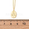 925 Sterling Silver Oval with Engraved Rose Flower Pendant Necklaces for Women NJEW-D316-03G-5