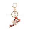 Lobster Alloy Rhinestone Pendant Decoration Keychains KEYC-B019-04-1
