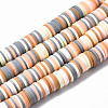 Handmade Polymer Clay Beads Strands CLAY-R089-8mm-108-1