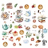 8 Sheets 8 Styles Coffee Theme PVC Waterproof Wall Stickers DIY-WH0345-067-1