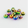 Spray Painted Bright Glass European Beads GPDL-R007-M6-1