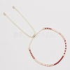 Glass Seed Braided Bead Bracelet CG0646-10-1