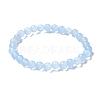 Natural & Dyed White Jade Bead Stretch Bracelets BJEW-K212-A-018-4
