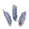 Electroplate Natural Quartz Crystal Big Wire Wrapped Pendants G-L520-B05-R-1