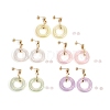 Ring Shape Transparent Acrylic Dangle Stud Earrings EJEW-JE04189-M-1
