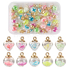 50Pcs 10 Styles Glow in the Dark Luminous Glass Globe Pendants FIND-TA0002-24-12