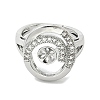 Brass Micro Pave Cubic Zirconia Adjustable Cup Peg Ring Settings KK-B166-03P-2