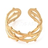 Ion Plating(IP) 304 Stainless Steel Open Cuff Rings for Women RJEW-Z057-10G-01-2