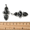 Natural Snowflake Obsidian Pendants G-Q158-04C-3