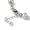 Non-Tarnish 304 Stainless Steel Beads Ball Chain Bracelets for Women BJEW-B092-01A-P-3