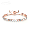 Brass Micro Pave Clear Cubic Zirconia Slider Bracelets for Women WG7A039-01-3