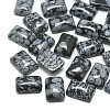 Natural Snowflake Obsidian Cabochons X-G-T028-10x14mm-07-1