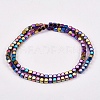 Electroplate Non-magnetic Synthetic Hematite Beads Strands G-J172-4x4mm-03-2