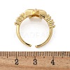 Brass Micro Pave Clear Cubic Zirconia Cuff Finger Rings RJEW-C120-11G-5