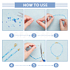 10 Colors Blue Series Transparent Colours Luster Glass Bugle Beads SEED-DC0001-07-5