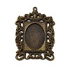 Rectangle Tibetan Style Alloy Big Pendant Cabochon Settings X-PALLOY-K109-77AB-NR-1