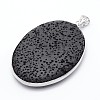 Oval Dyed Natural Lava Rock Big Pendant G-P124-08-1