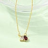 Brass Pave Cubic Zirconia Rectangle & Teardrop Pendant Cable Chain Necklaces KK-CBAB173-05G-11-3