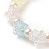 Candy Color Acrylic Star & ABS Plastic Pearl Beaded Stretch Bracelet for Kids BJEW-JB08243-5
