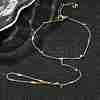 304 Stainless Steel Rhinestone Link Ring Bracelets for Women BJEW-Z140-05G-1