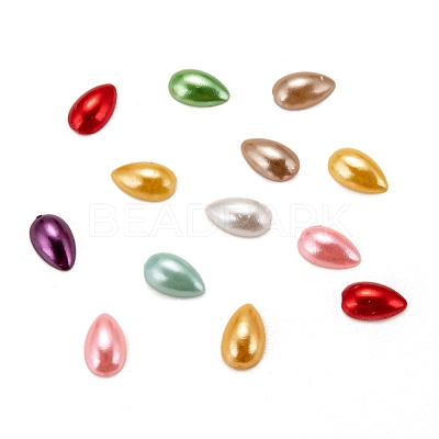 ABS Plastic Imitation Pearl Cabochons SACR-R749-8x5mm-M-1