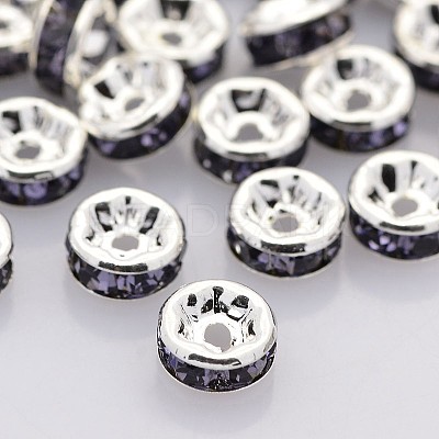 Brass Grade A Rhinestone Spacer Beads RB-A014-Z6mm-18S-1