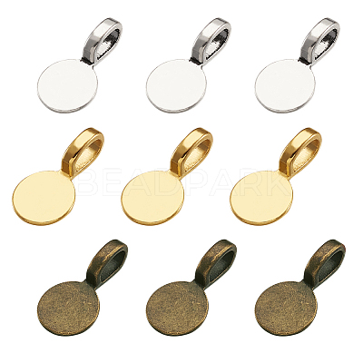 Tibetan Style Alloy Glue On Flat Pad Pendant Bails TIBE-TA0001-10-1
