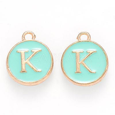 Golden Plated Alloy Enamel Charms X-ENAM-S118-05K-1