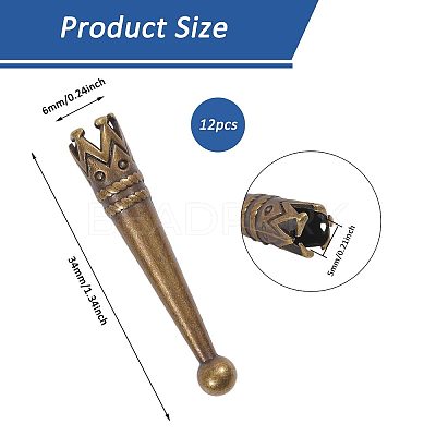 12Pcs Zinc Alloy Cord End FIND-CA0011-78AB-1