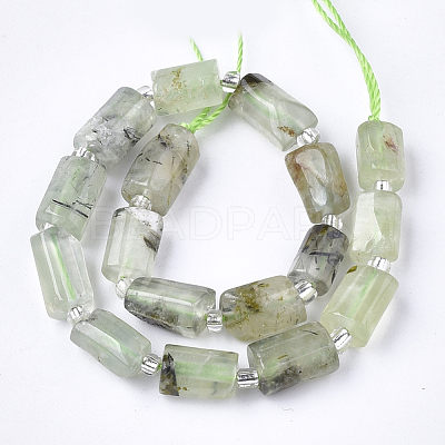 Natural Prehnite Beads Strands X-G-S345-8x11-007-1