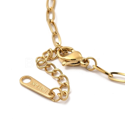 Ion Plating(IP) 304 Stainless Steel Paperclip Chain Bracelet for Women BJEW-G667-05G-1