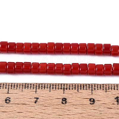 Opaque Solid Color Glass Beads Strands GLAA-N026-2x4mm-06-1