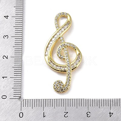 Rack Plating Brass Micro Pave Clear Cubic Zirconia Pendants KK-K341-45G-1